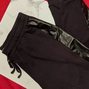 Black Hollister sweatpants joggers leather